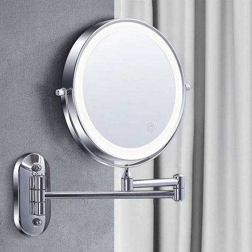 8 inch Mirror Chrome 3x/5x/7x/10x Magnifying Double Side USB Charging 3 color light Smart Cosmetic Mirrors