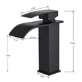 Matte Black Basin Faucet Deck Mounted Single Lever Bathroom Crane Waterfall