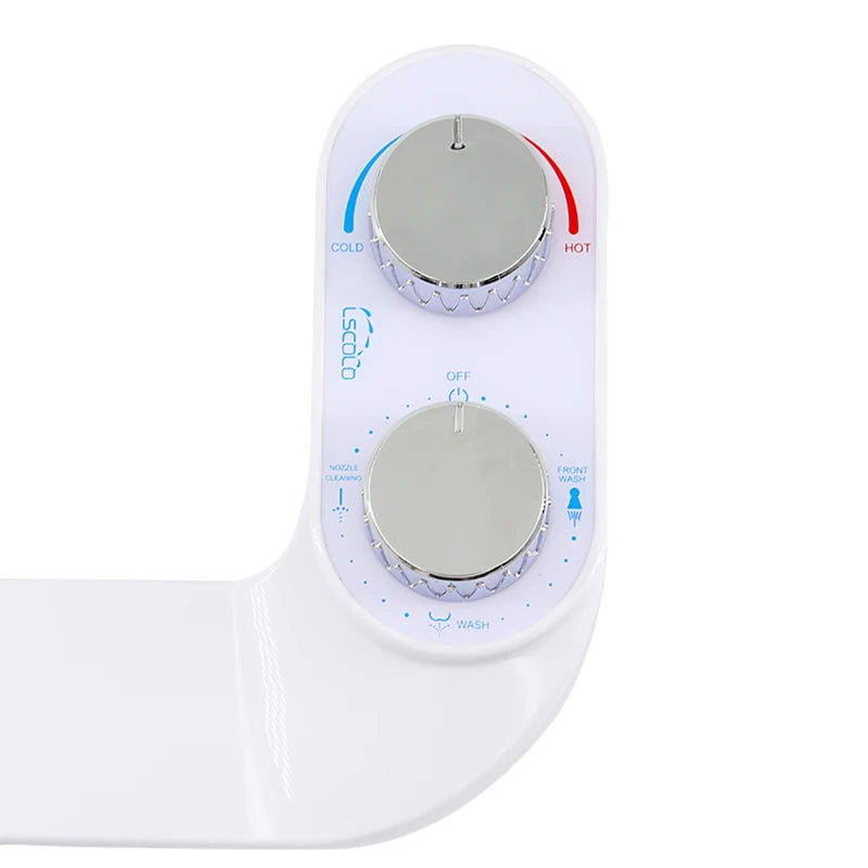 Hot/Cold Bidet Toilet Seat Attachment Dual Nozzle Brass Water Inlet 3 Modes