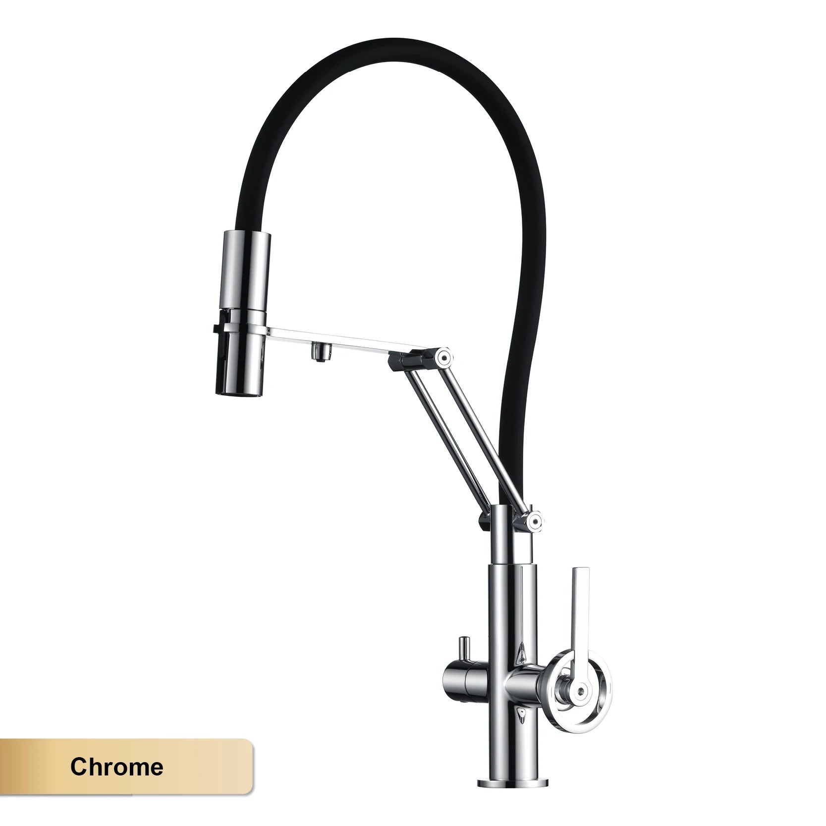 Brass island kitchen faucet with filtered Water Pull out Sprayer.
