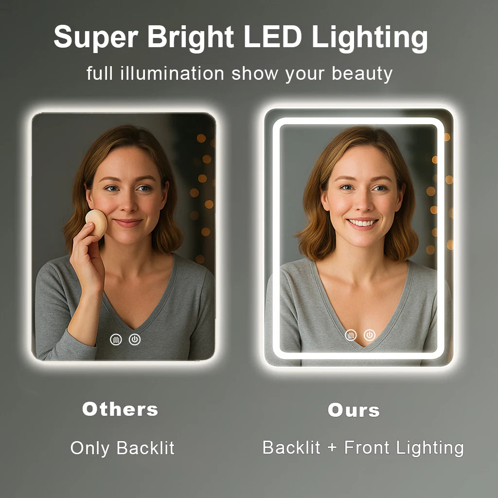20x28 inch LED Bathroom Mirror with Backlit Lights Fogless, Wall Mounted