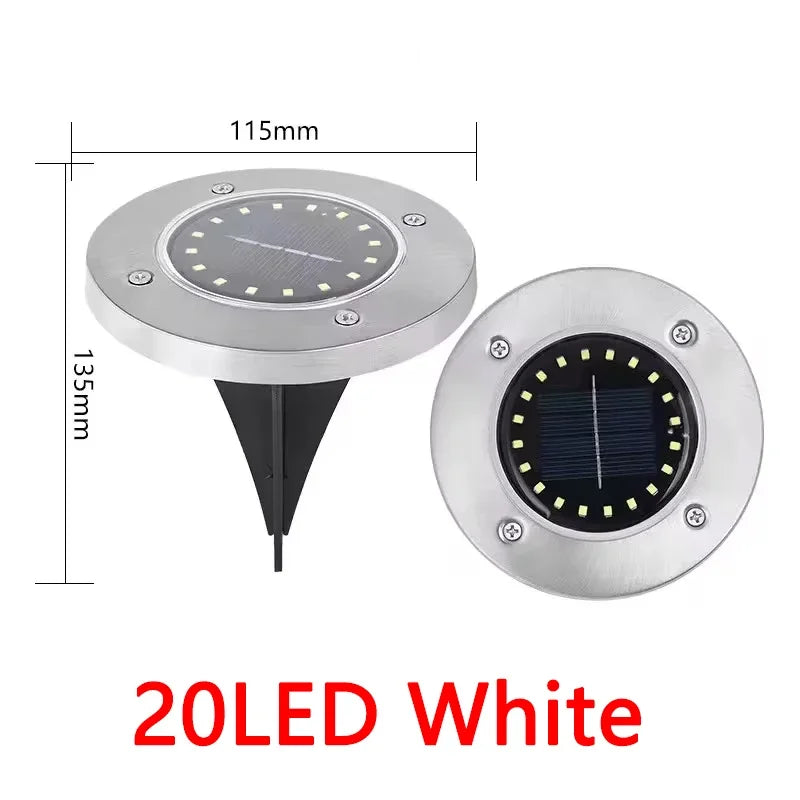 Solar Lights Outdoor 8/20 LEDs Disk Underground Lamp Spotlight Buried