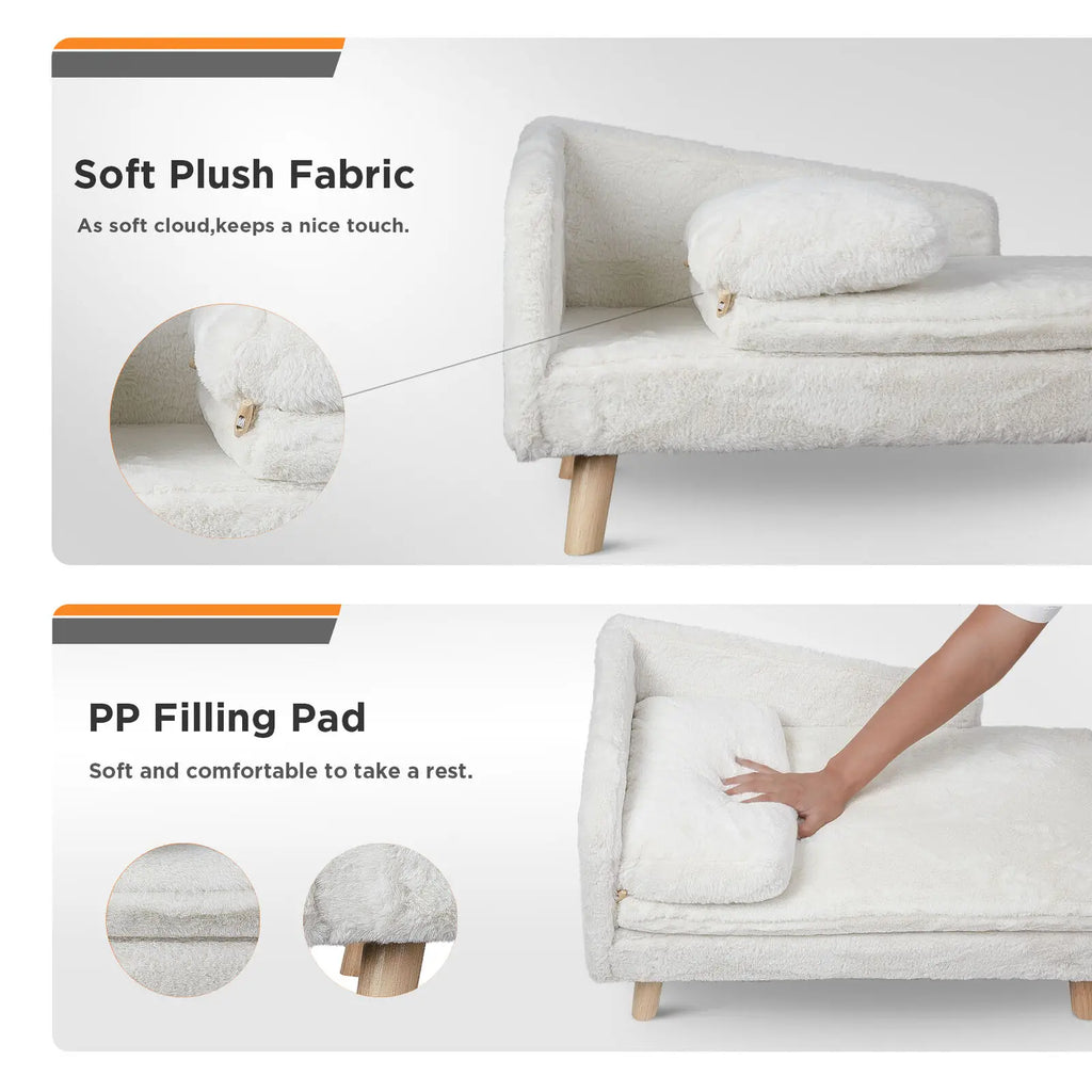 Elevated Pet Bed Solid Wood Leg Sofa for Indoor