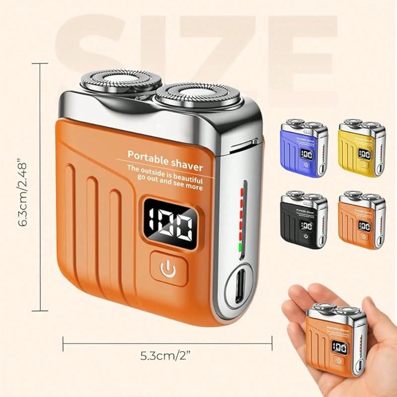 Dual-Rotary Electric Shaver, USB-C Rechargeable Digital Display IPX7 Waterproof Floating Blades Low Noise Wet Dry Grooming Tool, Compact Portable for Home Travel Car Business Trip, Full Body Hair Removal Men's Holiday Gift