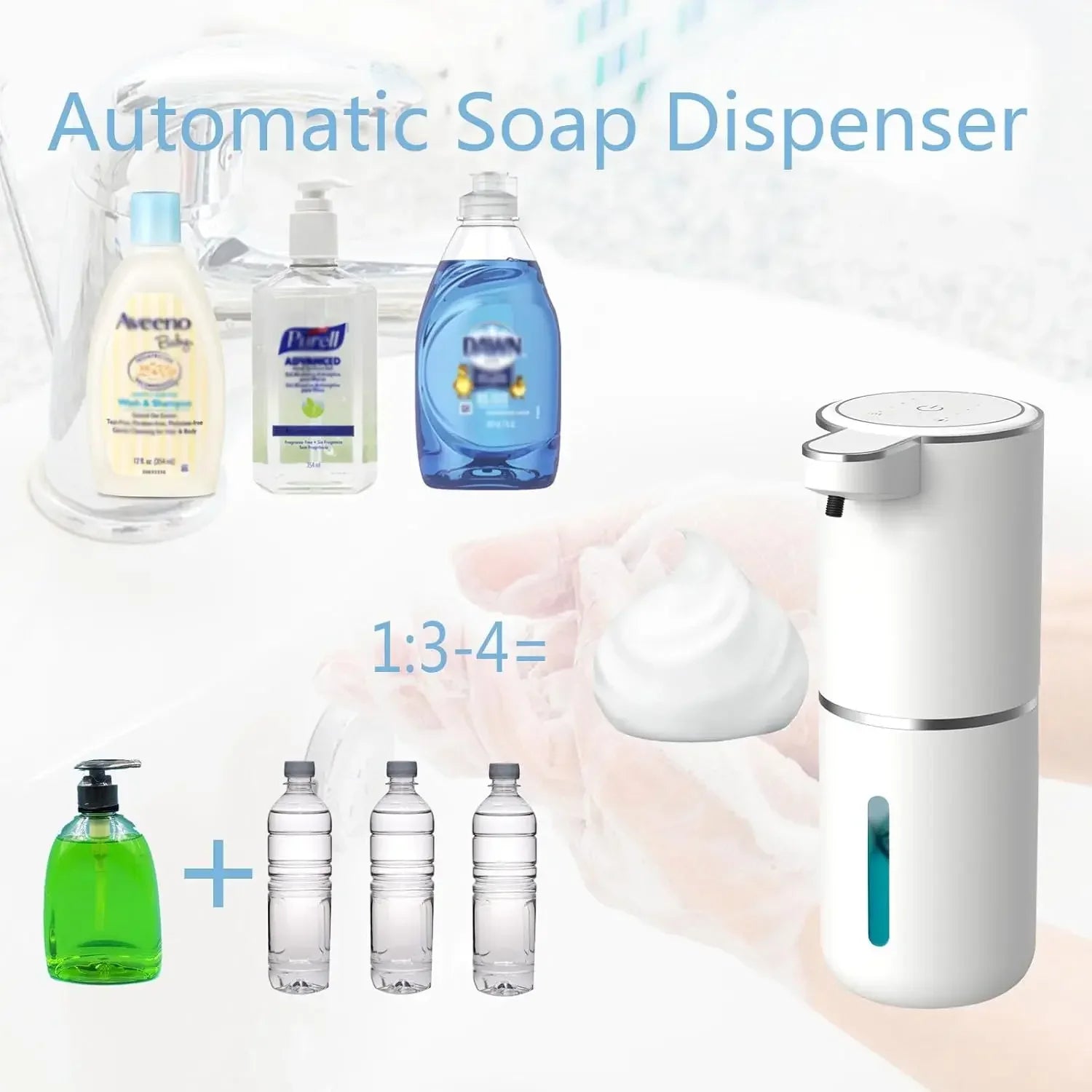 Automatic Liquid/Foam Soap Dispenser USB Rechargeable with Infrared Sensor