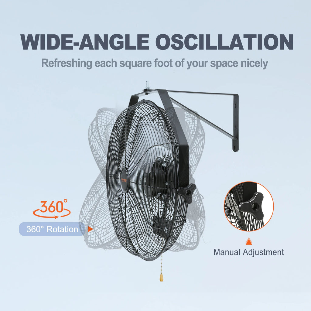 Wall Mount Fan High Velocity Waterproof Oscillating Industrial Wall Fan