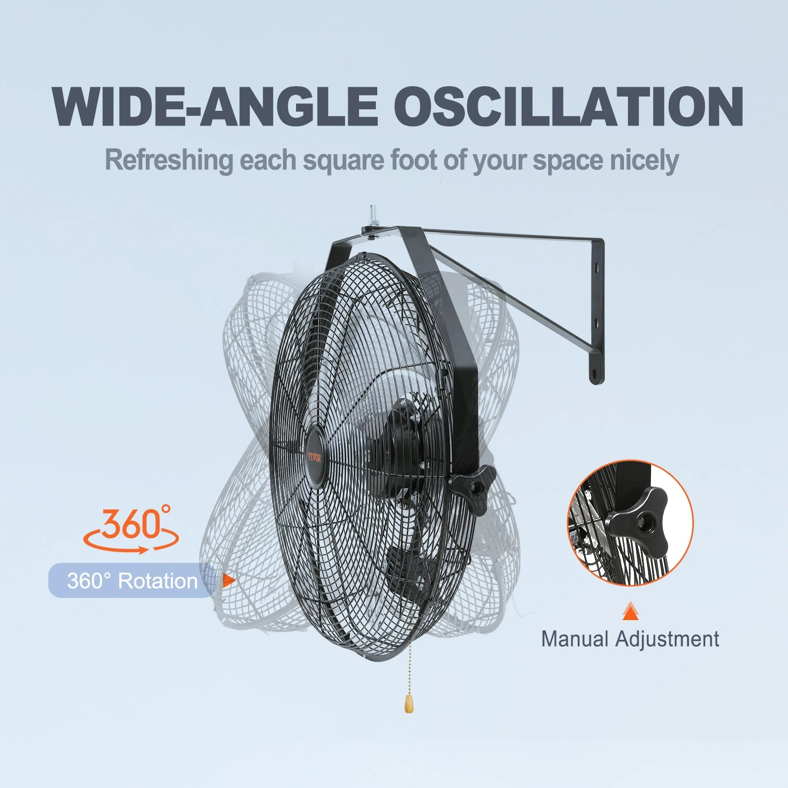 Wall Mount Fan High Velocity Waterproof Oscillating Industrial Wall Fan