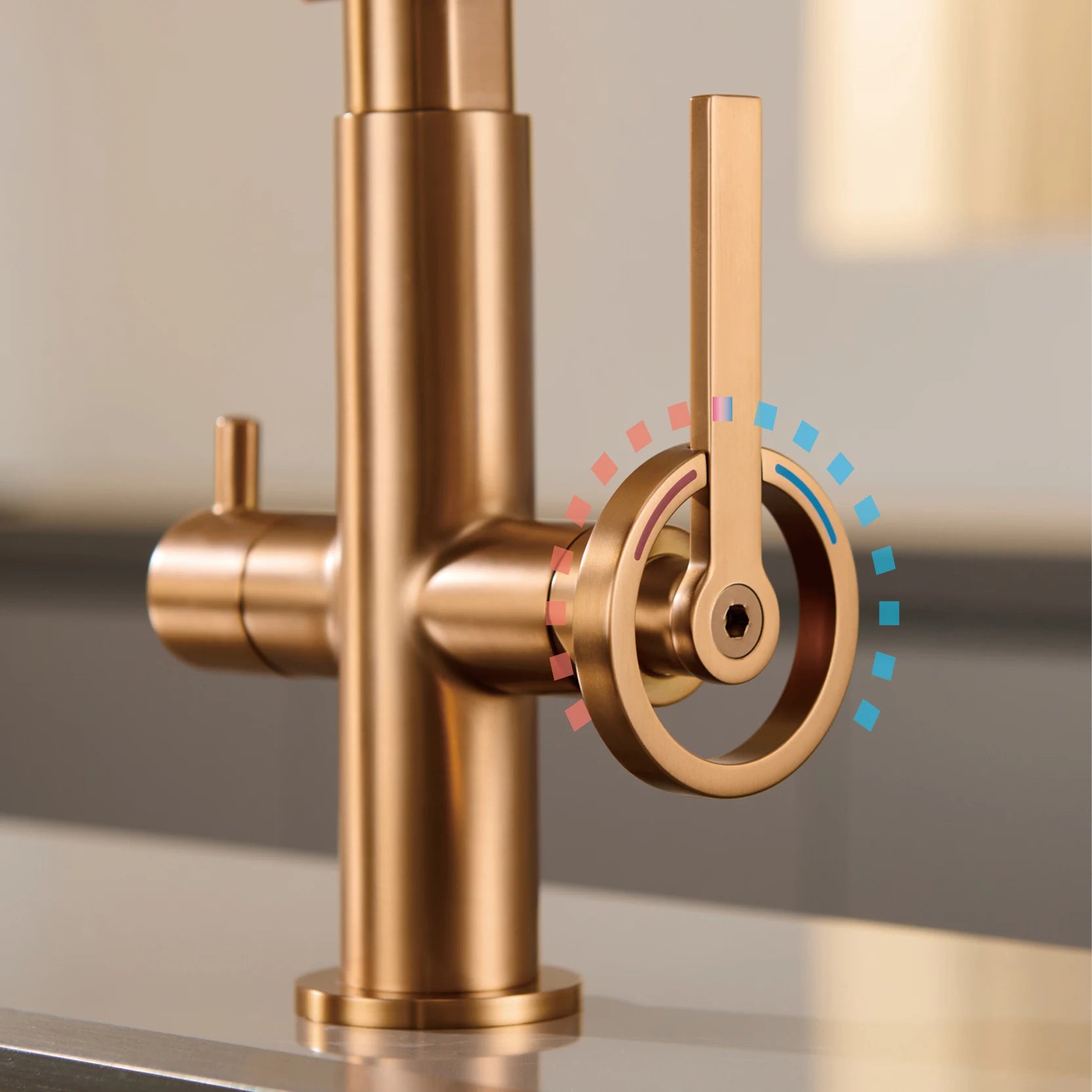 Brass island kitchen faucet with filtered Water Pull out Sprayer.