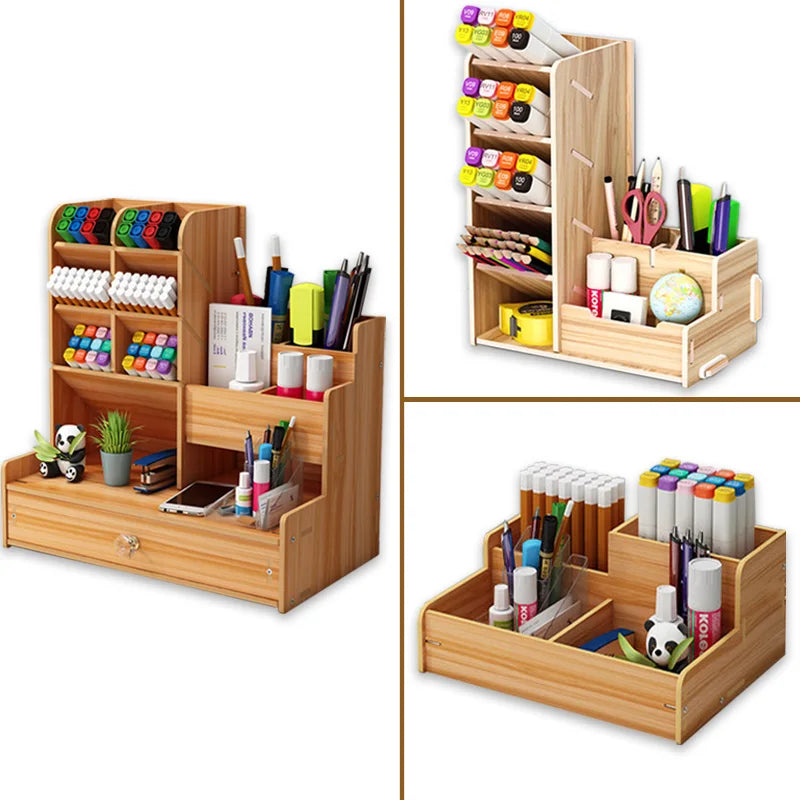 Pen Holder Organizer Storage Box Modern Desktop Office Supplies Multi-Functional Large-capacity Creative