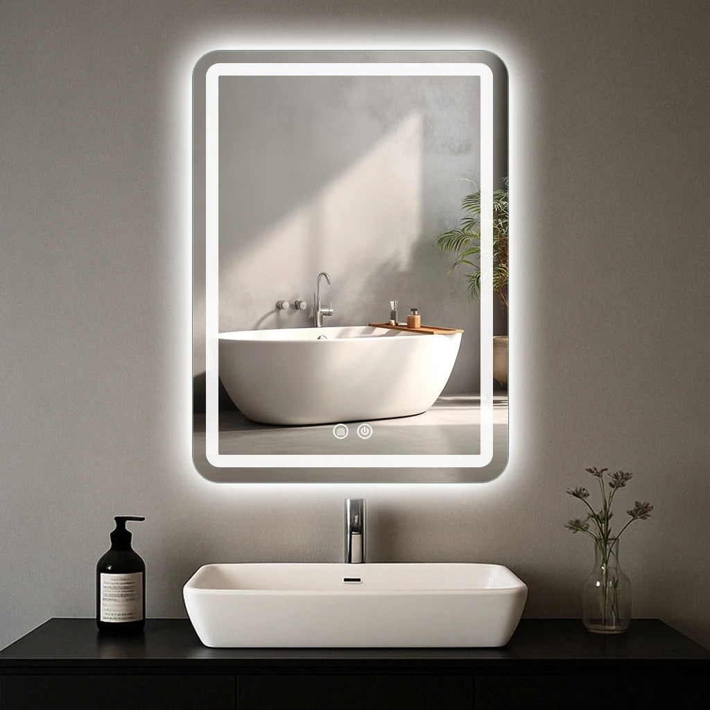 20x28 inch LED Bathroom Mirror with Backlit Lights Fogless, Wall Mounted