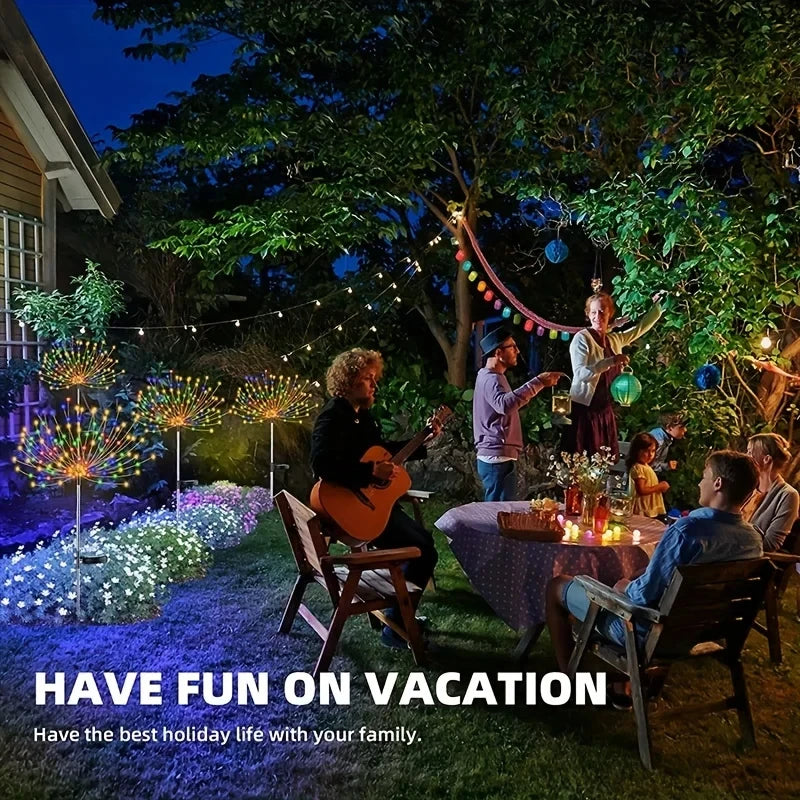 Solar Firework Light Outdoor Decor Waterproof 8 Lighting Modes