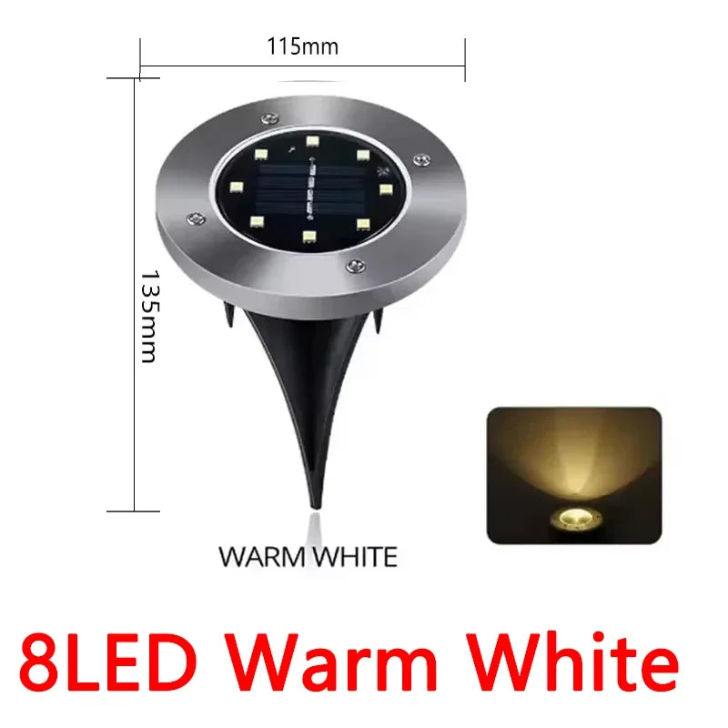 Solar Lights Outdoor 8/20 LEDs Disk Underground Lamp Spotlight Buried