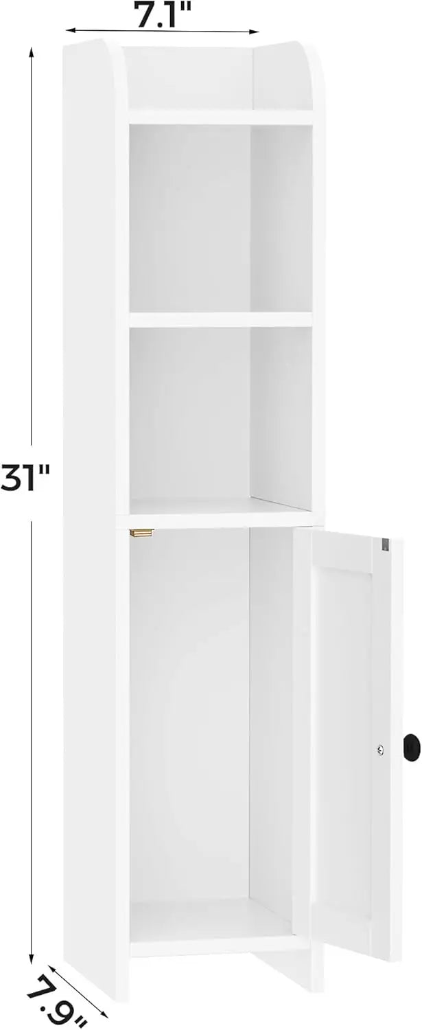 Small Bathroom Storage Corner Cabinet with Door and Shelves
