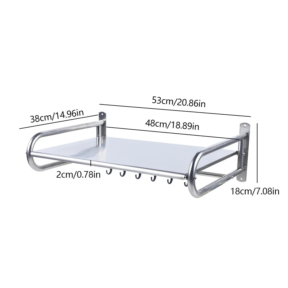 Microwave Oven Rack Stainless Steel Shelf Wall-Mounted to save counter space