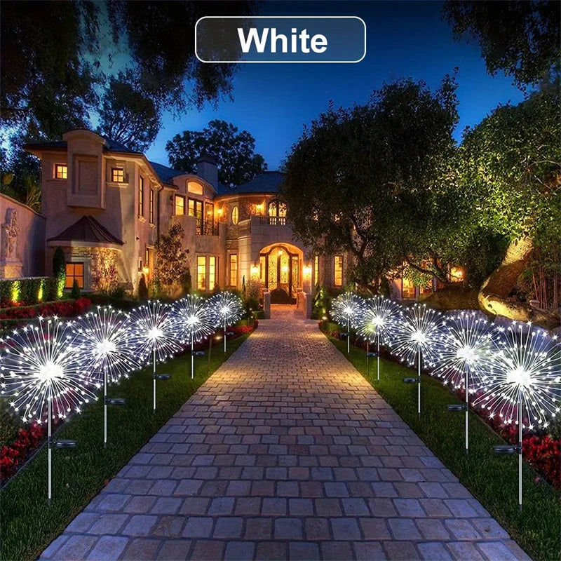 Solar Firework Light Outdoor Decor Waterproof 8 Lighting Modes