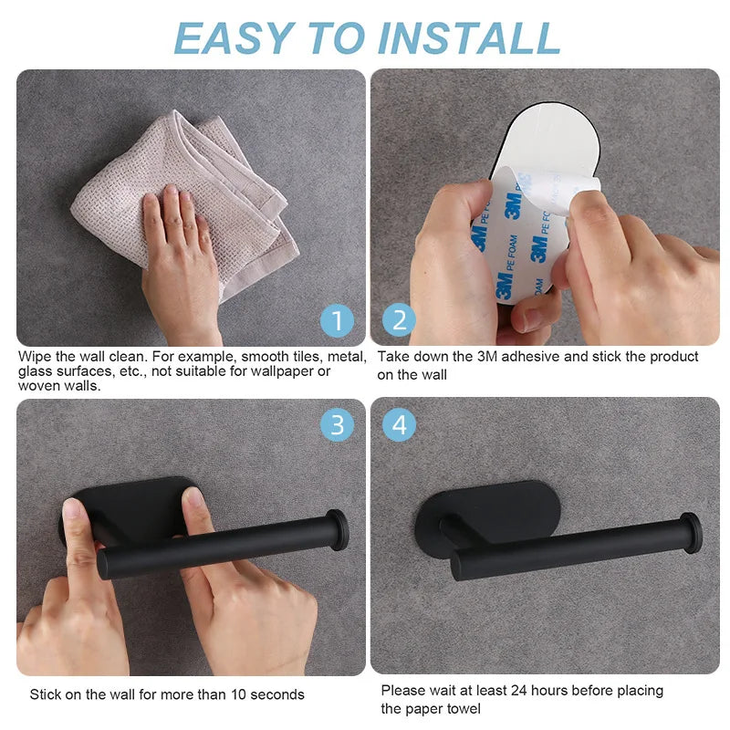 Adhesive Toilet Paper Holder Stainless Steel