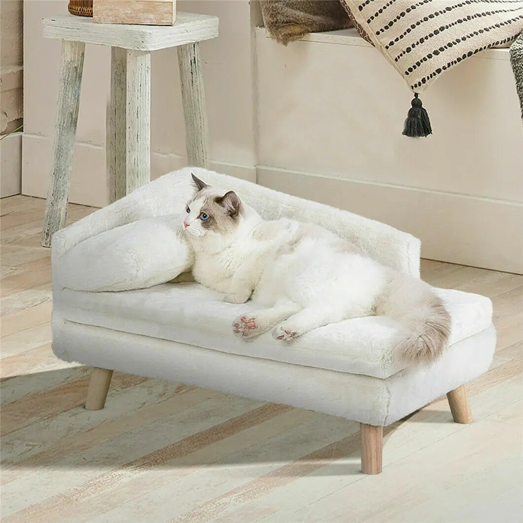 Elevated Pet Bed Solid Wood Leg Sofa for Indoor