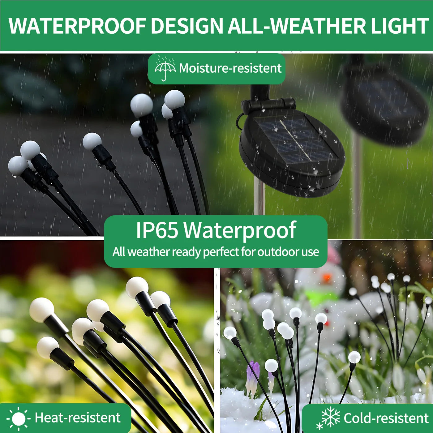 8-Head Solar Firefly Lights Outdoor Decorative Garden Lights Waterproof High Flexibility