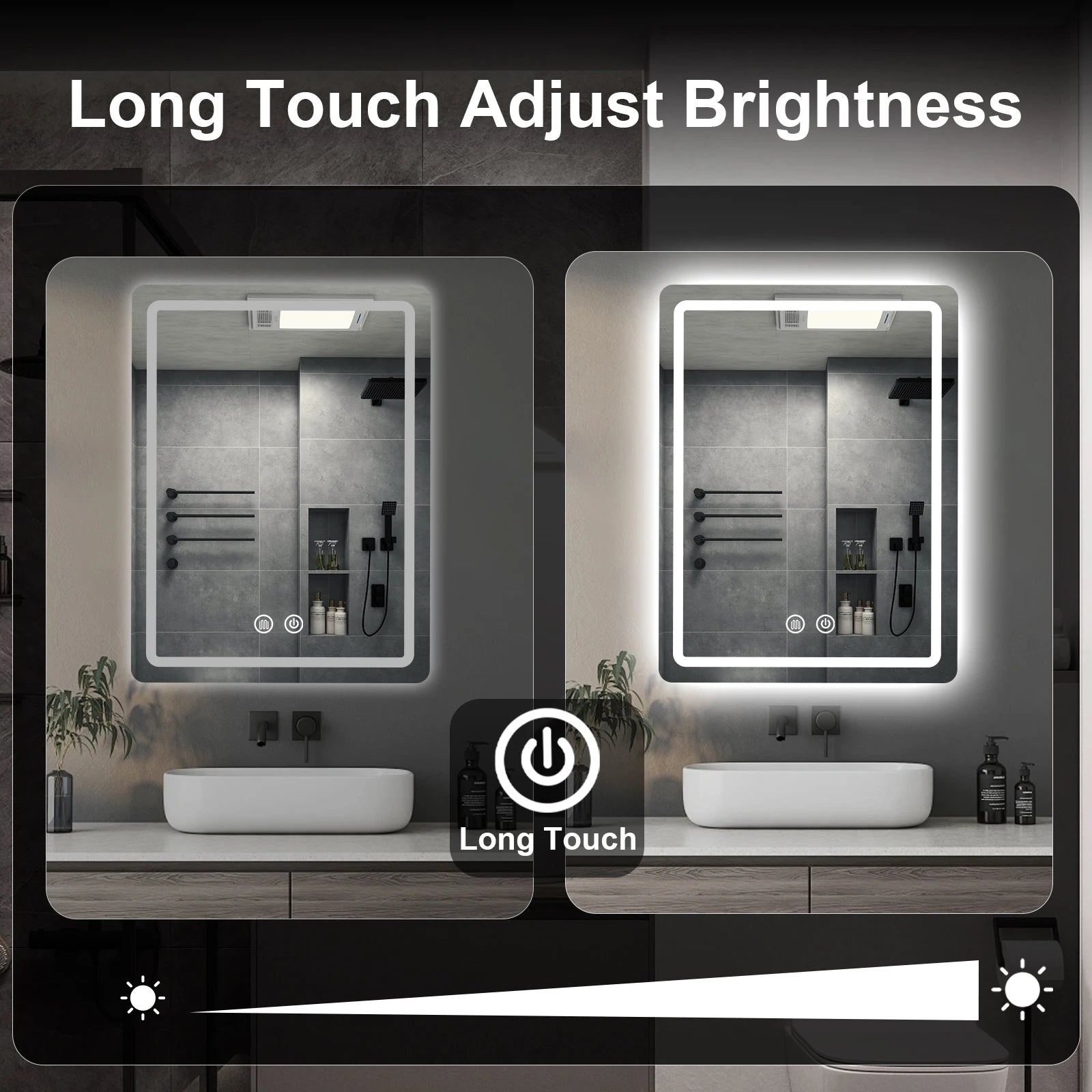 20x28 inch LED Bathroom Mirror with Backlit Lights Fogless, Wall Mounted