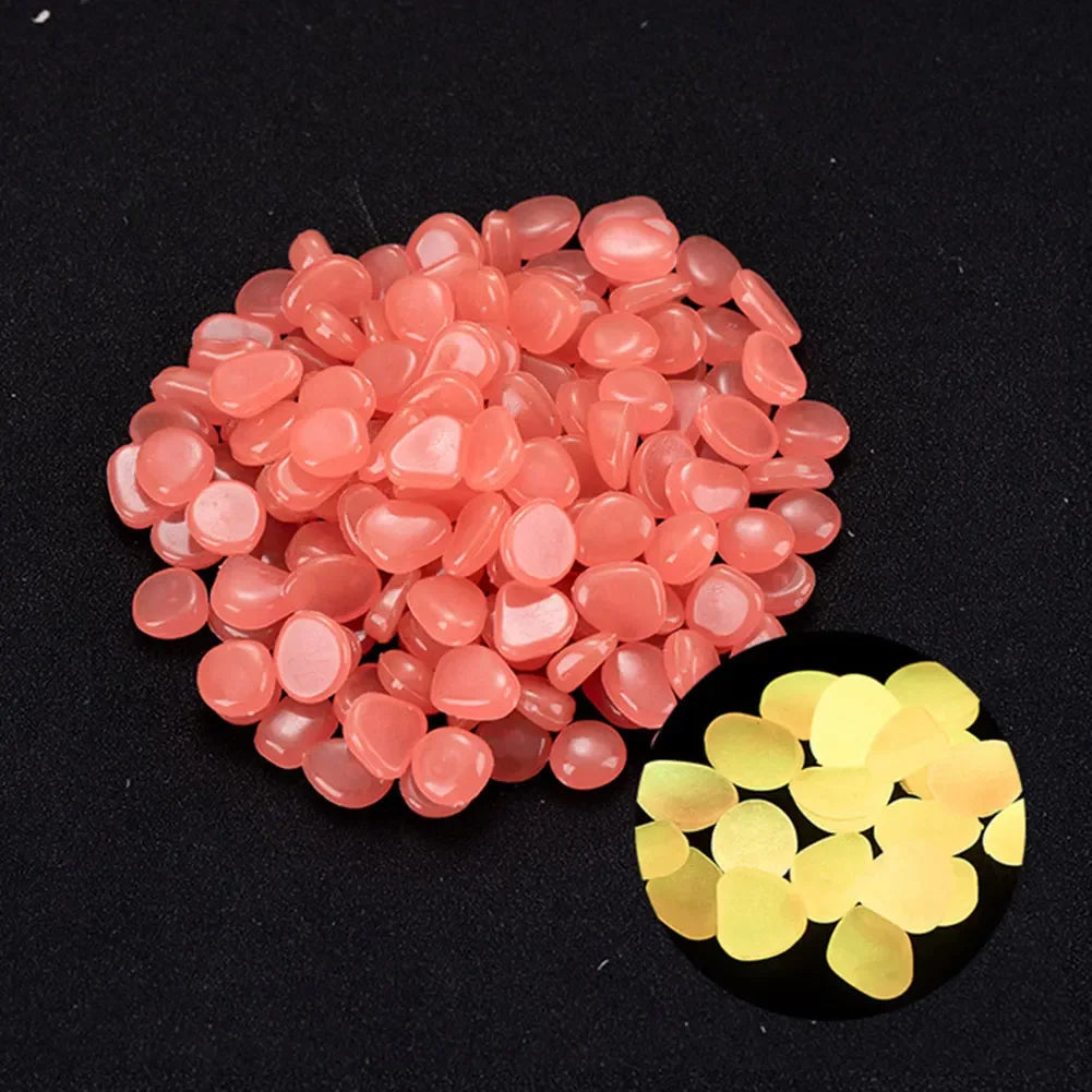 100Pcs Pebbles Glow in the Dark for Garden Yard Patio