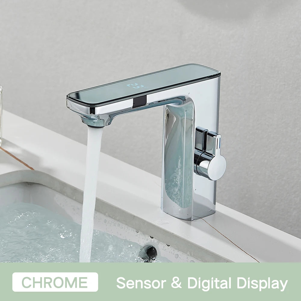 Touchless Sensor Basin Faucet Smart Digital Display