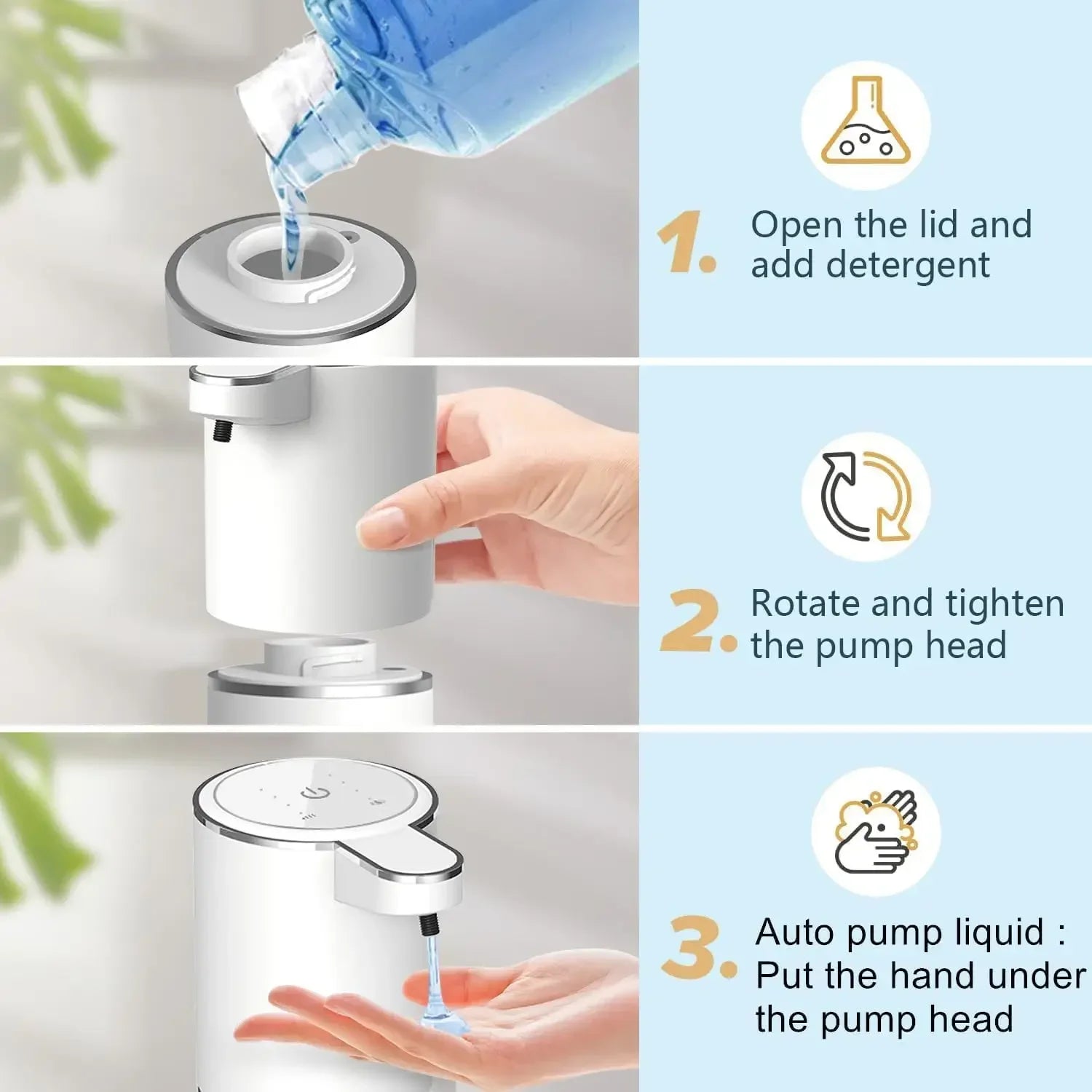 Automatic Liquid/Foam Soap Dispenser USB Rechargeable with Infrared Sensor