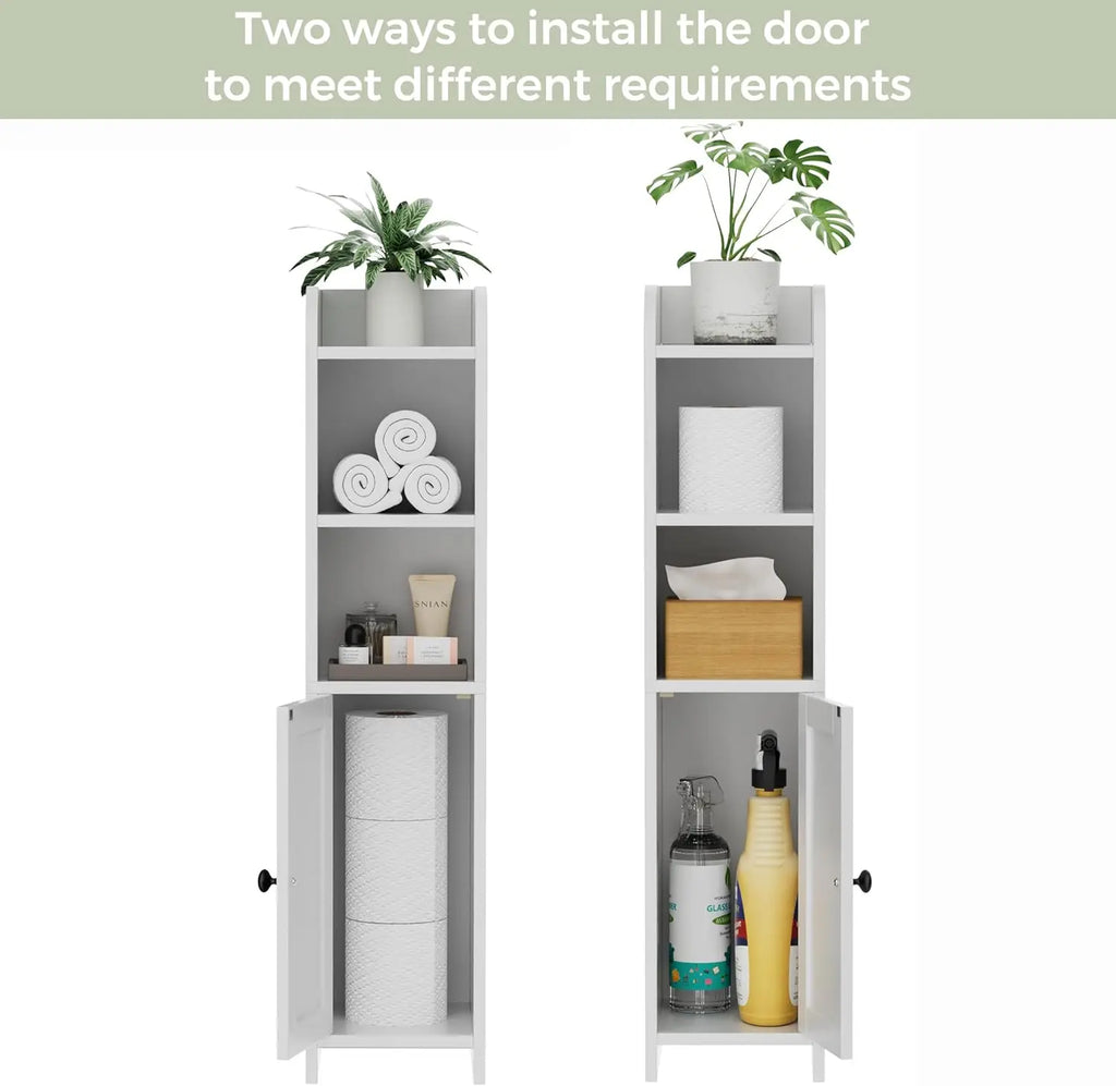 Small Bathroom Storage Corner Cabinet with Door and Shelves
