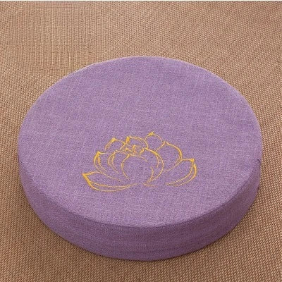 40X6CM Yoga Meditation Linen Cushion, Lotus Texture Pillow Tatami Mat Removable Washable
