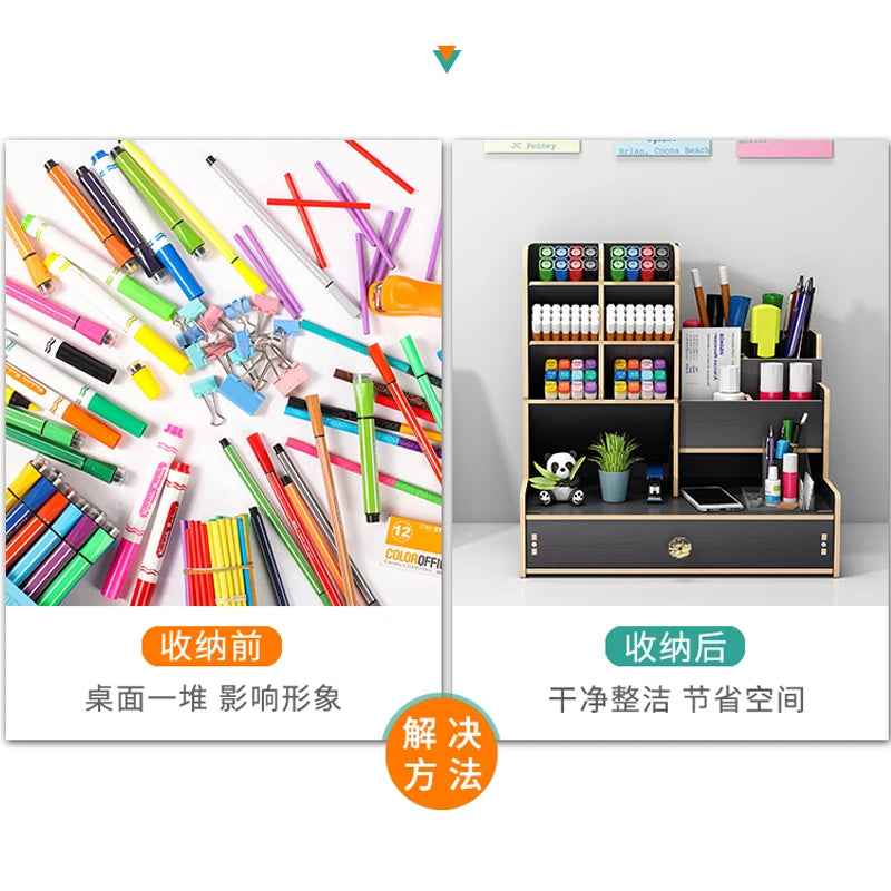 Pen Holder Organizer Storage Box Modern Desktop Office Supplies Multi-Functional Large-capacity Creative