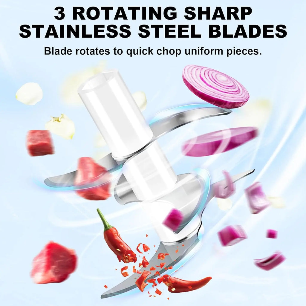 Electric Mini Portable Chopper, 250ML Grinder Masher, Blender Wireless Food Processor