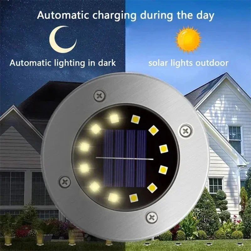 Solar Lights Outdoor 8/20 LEDs Disk Underground Lamp Spotlight Buried