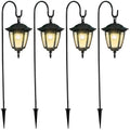 4 Pack Solar Hanging Lights Outdoor, with 4 x 38 Inch Shepherd Hooks, Waterproof