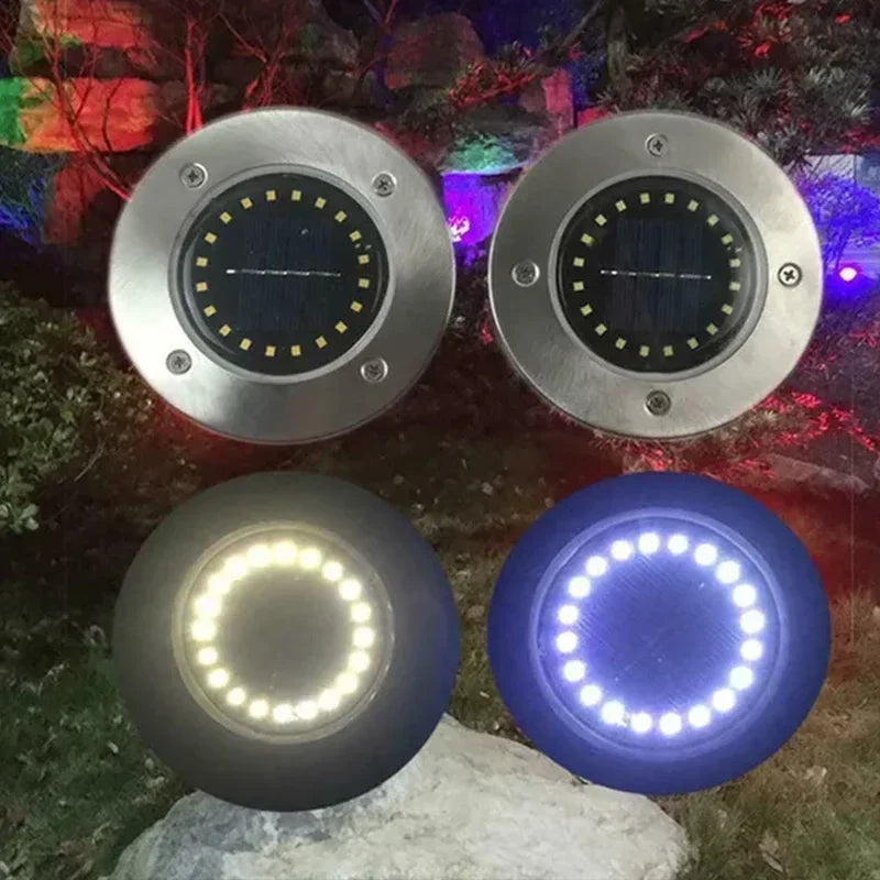 Solar Lights Outdoor 8/20 LEDs Disk Underground Lamp Spotlight Buried