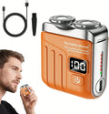 Dual-Rotary Electric Shaver, USB-C Rechargeable Digital Display IPX7 Waterproof Floating Blades Low Noise Wet Dry Grooming Tool, Compact Portable for Home Travel Car Business Trip, Full Body Hair Removal Men's Holiday Gift