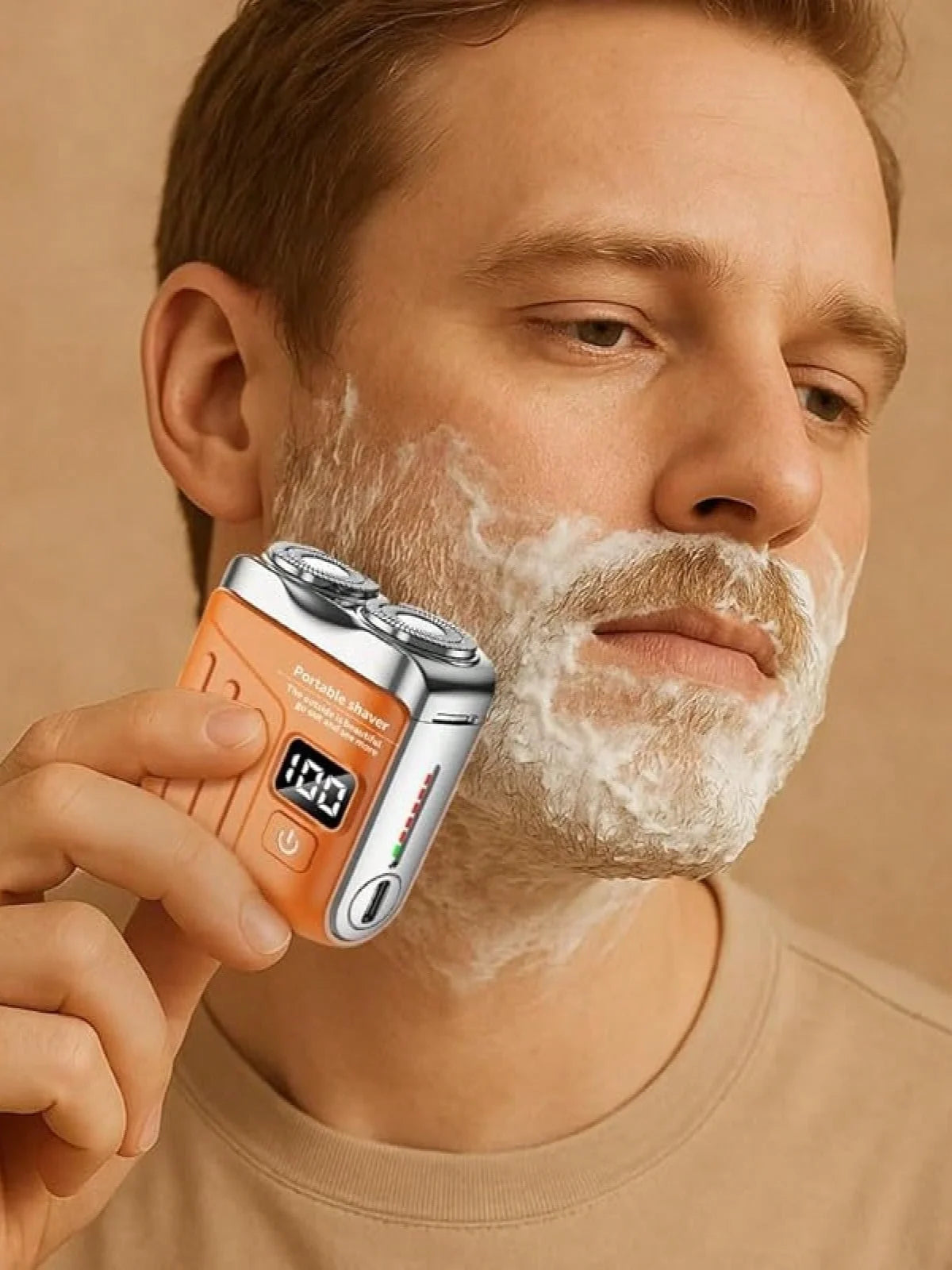 Dual-Rotary Electric Shaver, USB-C Rechargeable Digital Display IPX7 Waterproof Floating Blades Low Noise Wet Dry Grooming Tool, Compact Portable for Home Travel Car Business Trip, Full Body Hair Removal Men's Holiday Gift