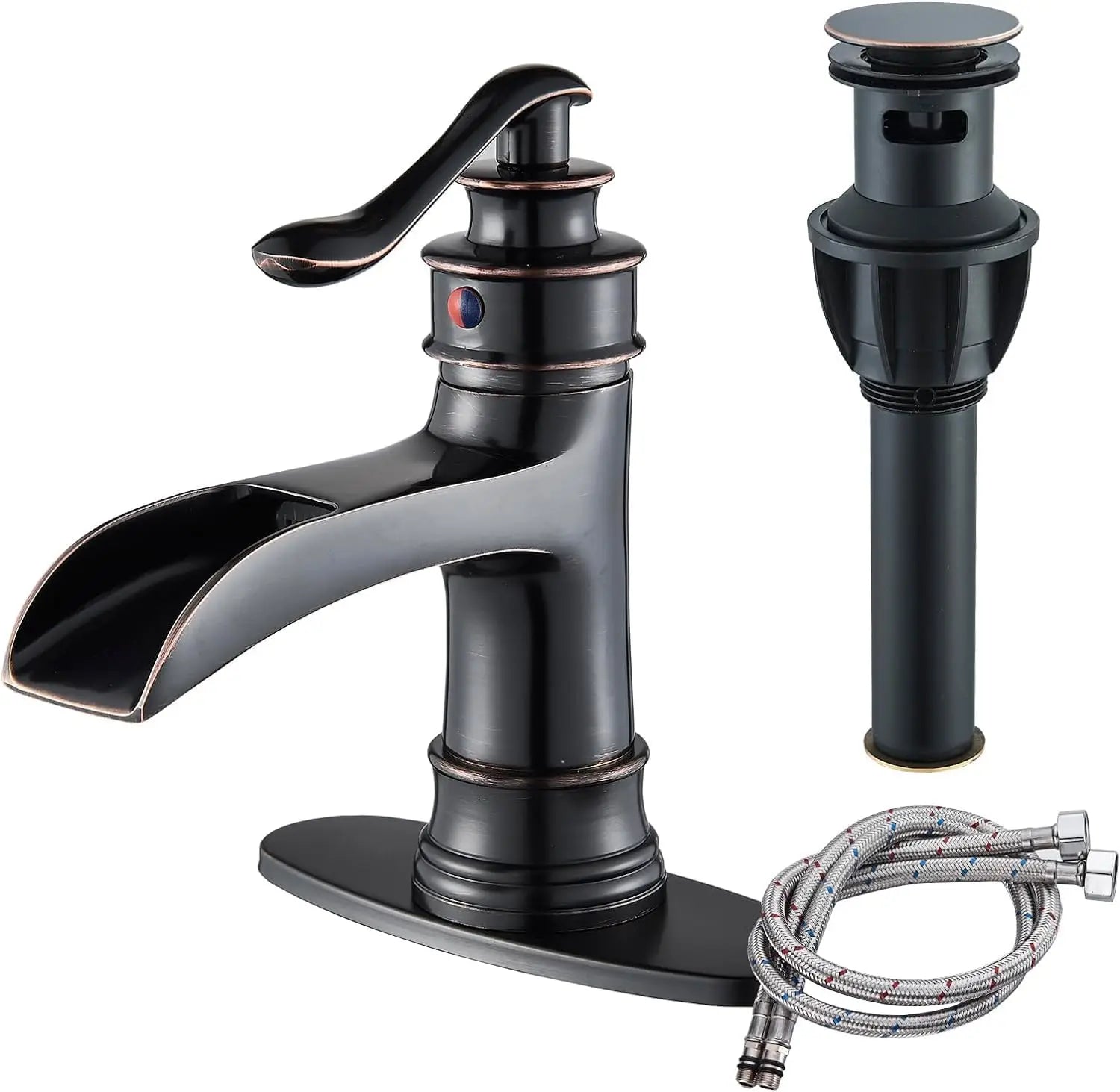 Waterfall Bathroom Faucet t Single Handle Lavatory Mixer Tap Farmhouse Vanity Sink Faucet