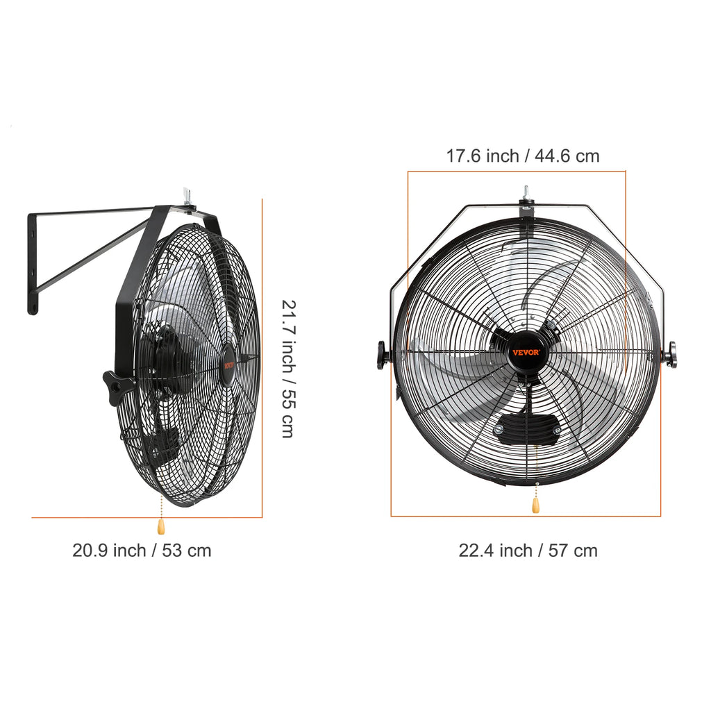 Wall Mount Fan High Velocity Waterproof Oscillating Industrial Wall Fan