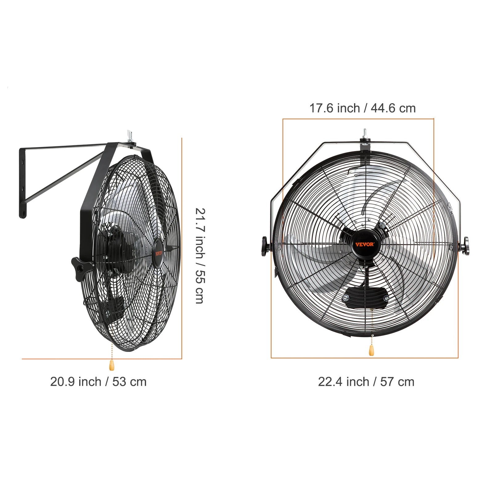 Wall Mount Fan High Velocity Waterproof Oscillating Industrial Wall Fan