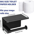 Self-Adhesive Toilet Paper Holder with Phone Shelf Stainless Steel Wall Mount 10