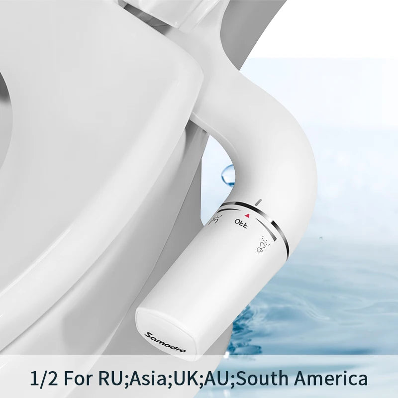 Right/Left Hand Bidet Sprayer Non-Electric Dual Nozzle Bidet Toilet Seat